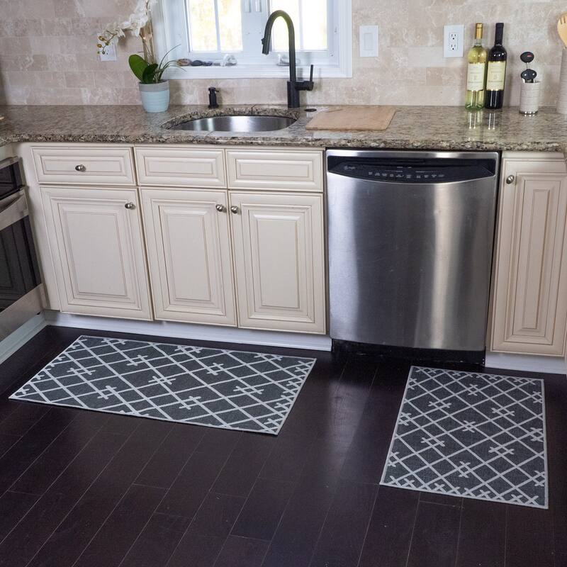 Sussexhome Non Skid Washable Kitchen Runner Rugs Set of 2 - Set of 44 x 24 and 31.5 x 20 Inches