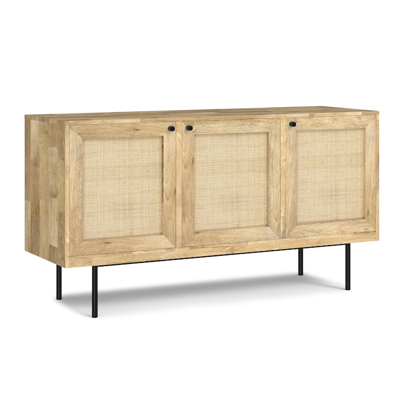 WYNDENHALL Wellspring MANGO WOOD 57 inch Wide Rectangle Modern Sideboard Buffet in Natural - 57 inch Wide
