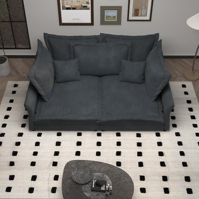 90.55" Modern Deep Seat Sofa Couches with Multiple Large Soft Pillows