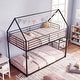 preview thumbnail 5 of 18, Costway Twin Over Twin Metal Bunk Bed, House Shaped Floor Bunk Bed