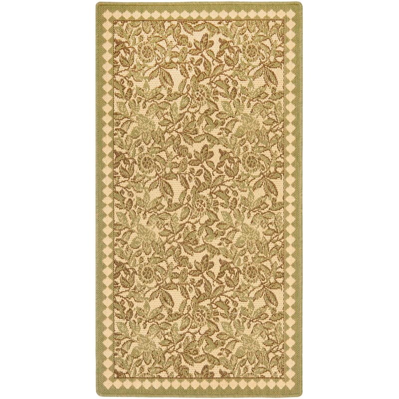 SAFAVIEH Courtyard Marceline Indoor/ Outdoor Waterproof Patio Backyard Rug - 8' x 11' - Natural Brown/Olive