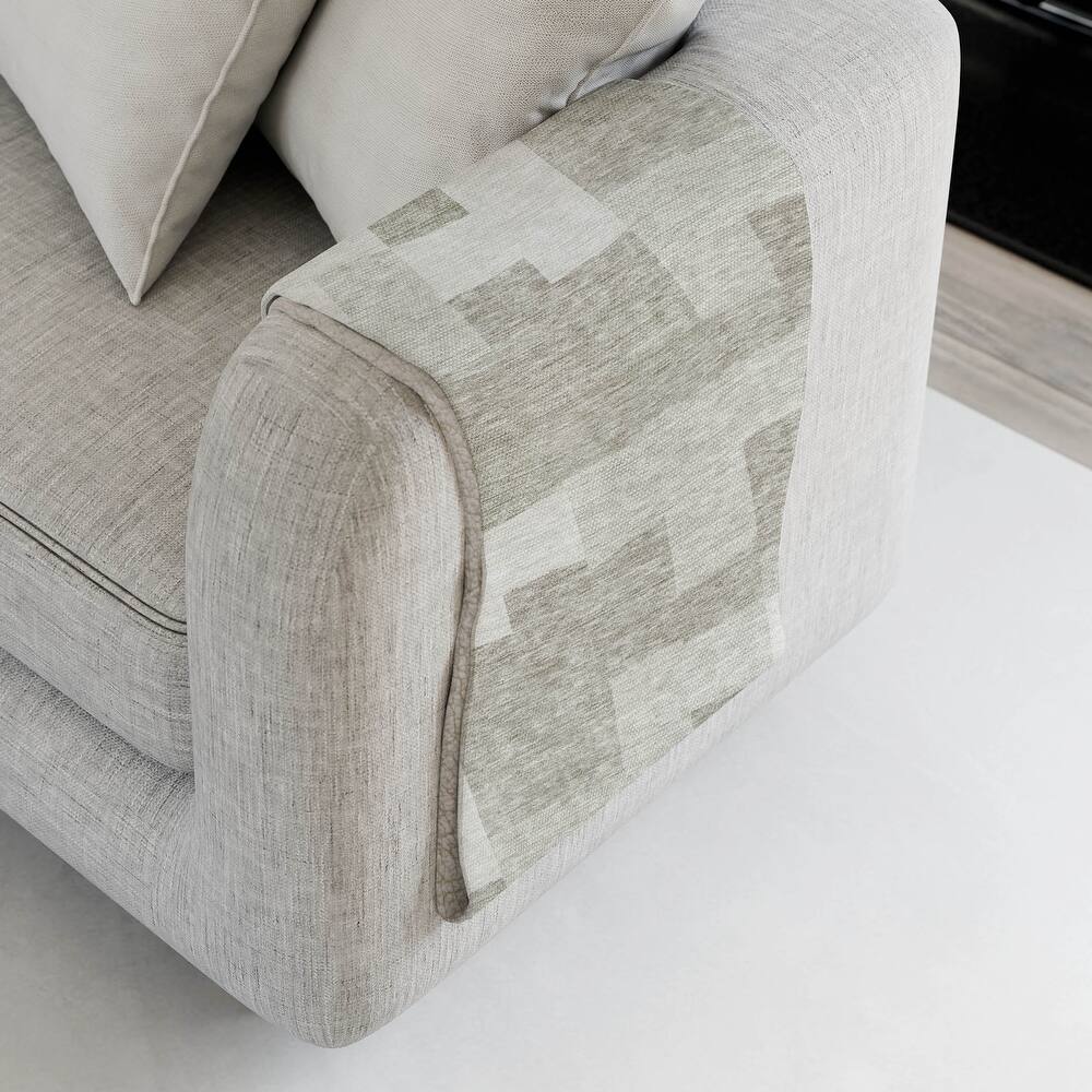 Premium Machine Washable Modern Blocks Sherpa Throw Blanket