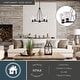 preview thumbnail 2 of 10, Dalton 5-Light Black Round Chandelier, Clear Glass Shade, Pendant Fixture r Dining Table Kitchen Entryway Bedroom Island