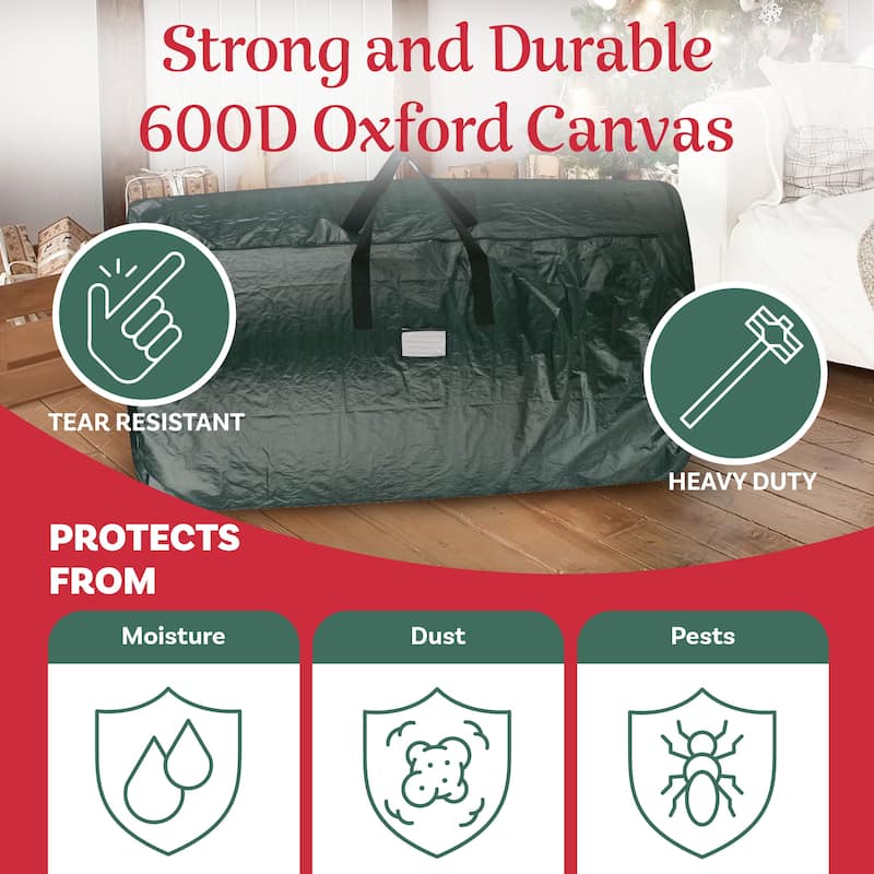 Christmas Tree Storage Bag - Canvas Bag for 7.5-Foot Artificial Trees by Elf Stor (Green)