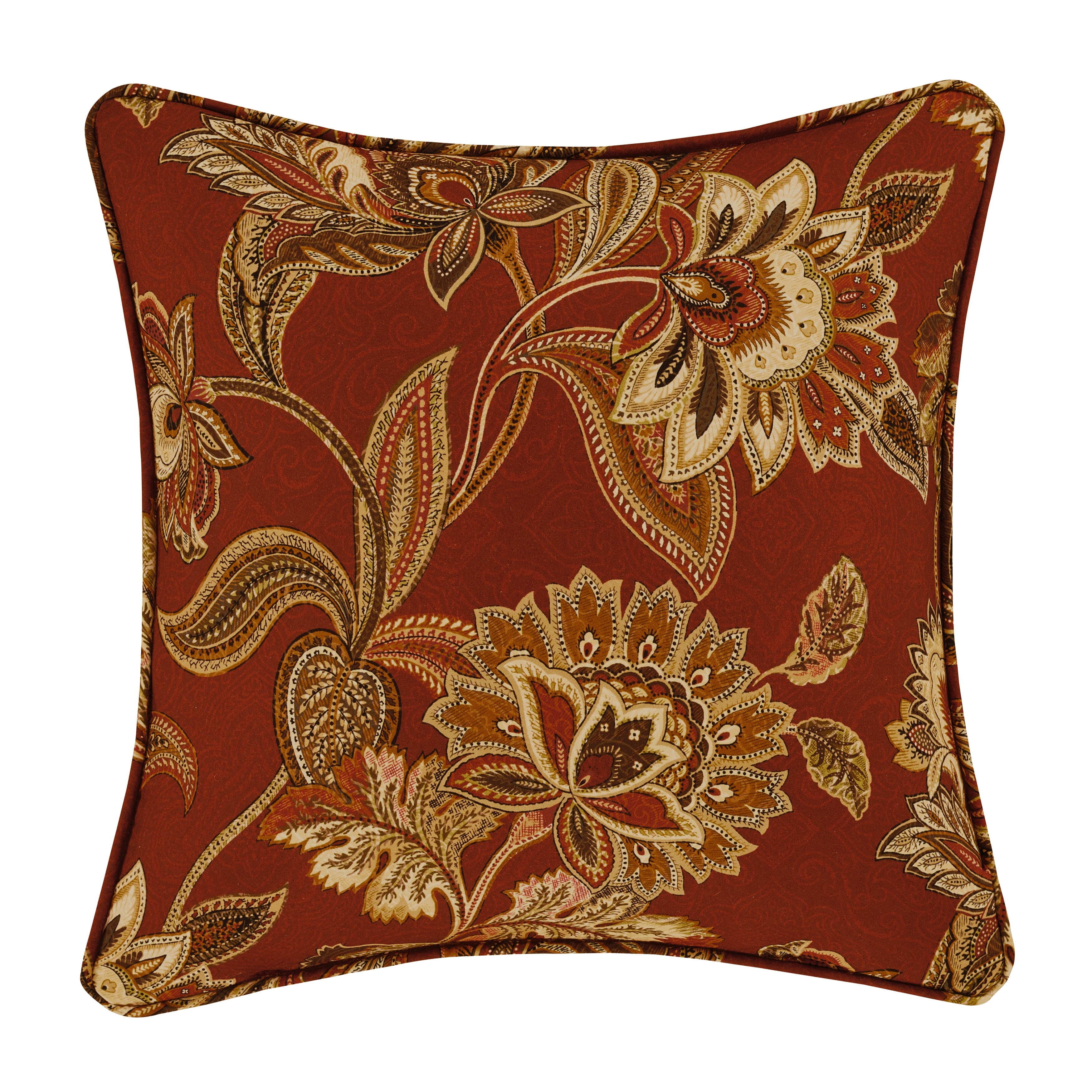Royal Court Montecito Red 16" Square Decorative Throw Pillow