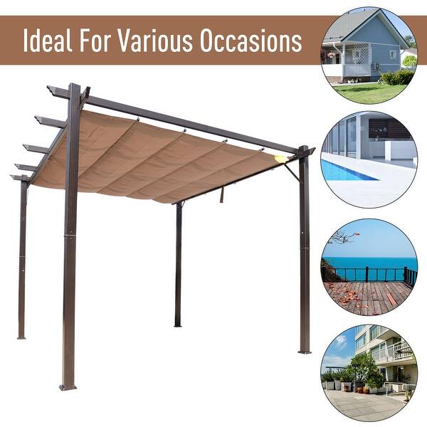 Shop Outsunny 10 X 10 Steel Outdoor Pergola Gazebo Backyard
