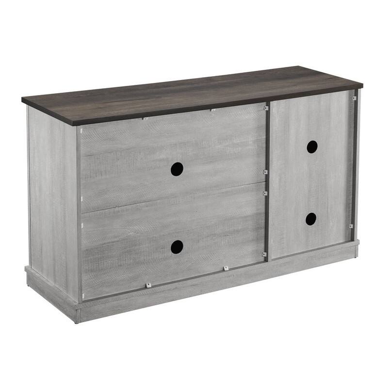48" Wood Finish Buffet Cabinet with 3 Doors - Rustic Style