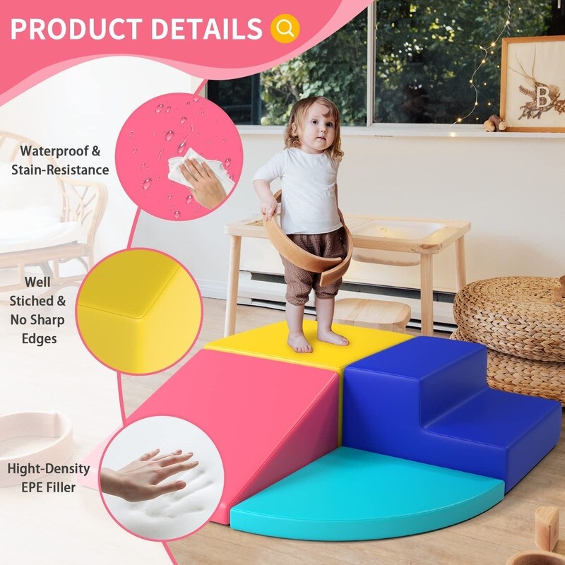 4pcs Foam Climbing Blocks Baby Toddlers Indoor Climb Foam Play Set