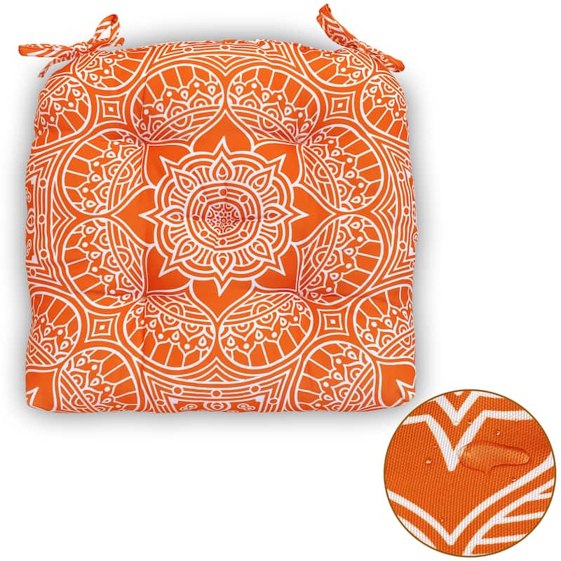 Indoor/Outdoor Chair Seat Cushion, Tufted, Weather, and Fade Resistant, 19" x 19"