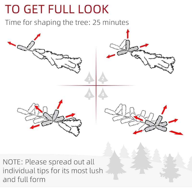 4.5/6/7.5/9 FT Pre-Lit Frosted Pine Artificial Christmas Tree with LED Lights - N/A