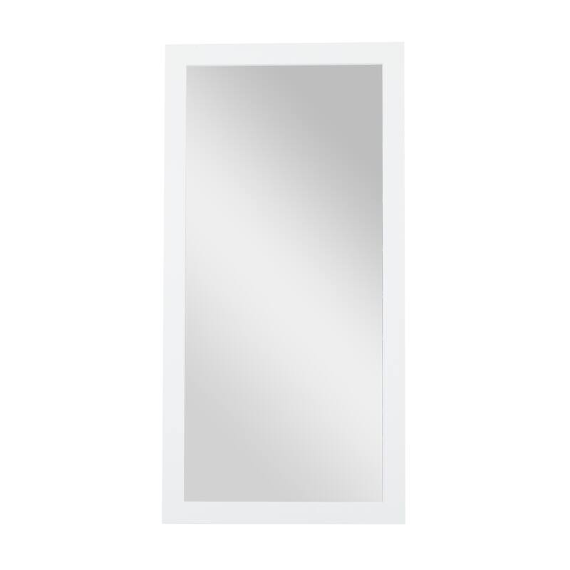 White Wooden Room Wall Mirror