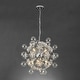 preview thumbnail 7 of 14, Art Deco Crystal Flower Glass Bubble Sunburst Chandelier 23.6in
