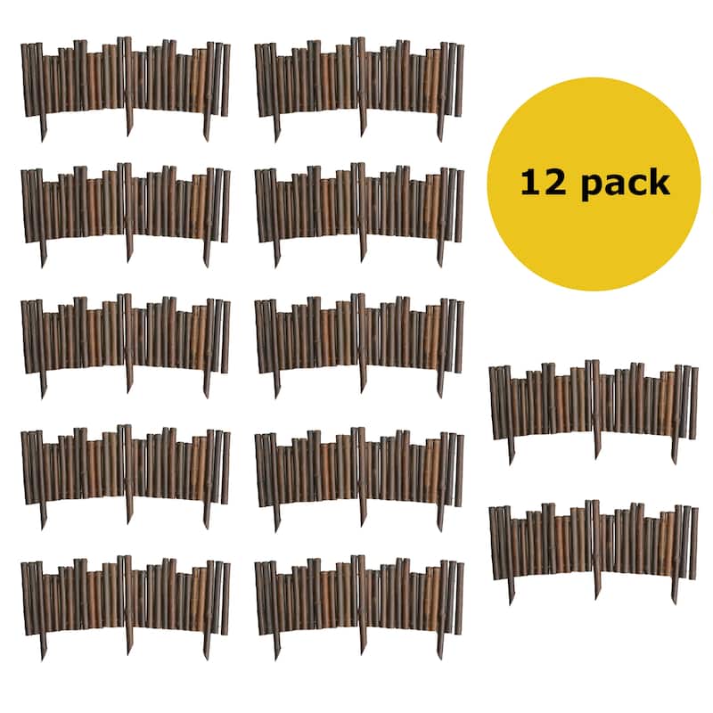 Backyard X-Scapes Caramel Brown Bamboo Garden Border Edging for Landscaping Flexible Decorative Border