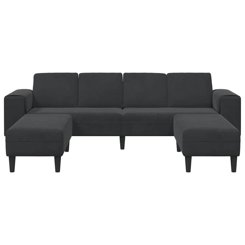 vidaXL Sofa Set Dark gray Velvet - 98.4 x 30.3 x 29.9 inch