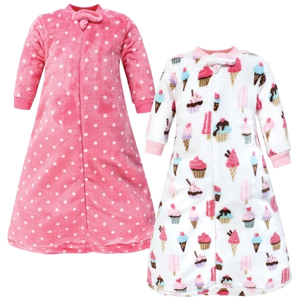 slide 1 of 1, Hudson Baby Infant Girl Plush Long-Sleeve Sleeping Bag, Sack, Blanket, Ice Cream, 0-9 Months - Ice Cream - 0-9 Months 0-9 Months - Ice Cream