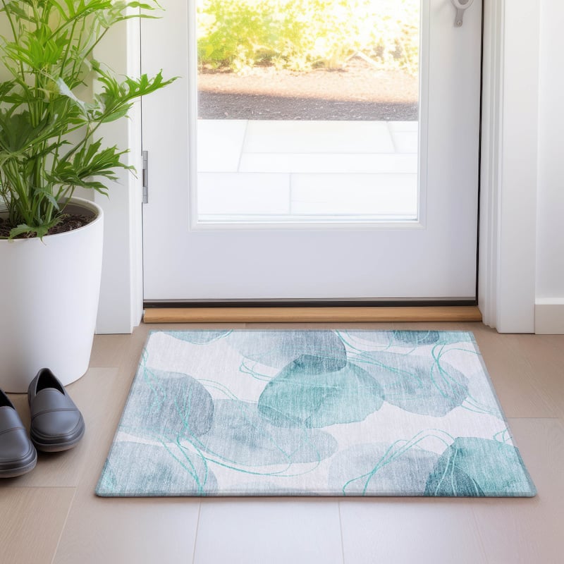 Fara Modern Art-Inspired Weather Resistant Sleek Contemporary Outdoor Rug