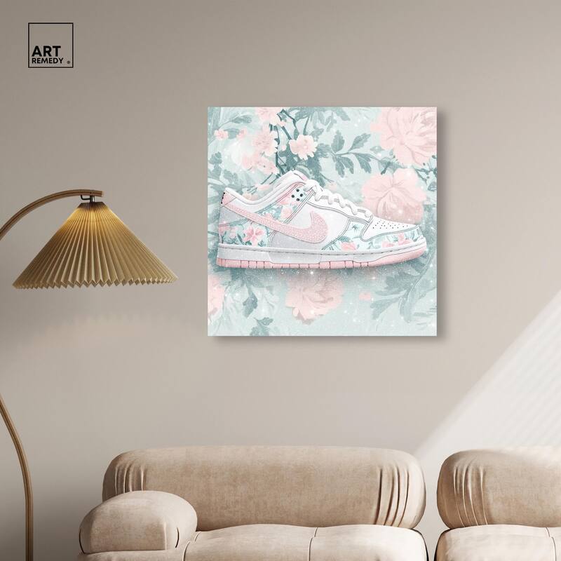 Dainty Floral Sneaker Canvas by Art Remedy, Gallery Wrapped