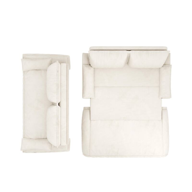 3-in-1 Convertible Velvet Sofa Bed, Pull-Out Queen Sleeper Bed, Chaise Lounge Sofa Daybed, Easy-to-Assemble