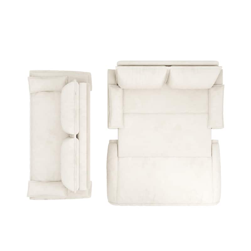 73" Queen Convertible Sleeper Sofa, 3-in-1 Pull Out Sofa Bed, Velvet Upholstery, Space-Saving Loveseat for Small Spaces