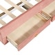 preview thumbnail 59 of 57, Rabbit-Shaped Velvet Platform Bed Frame with Trundle & LED Lights