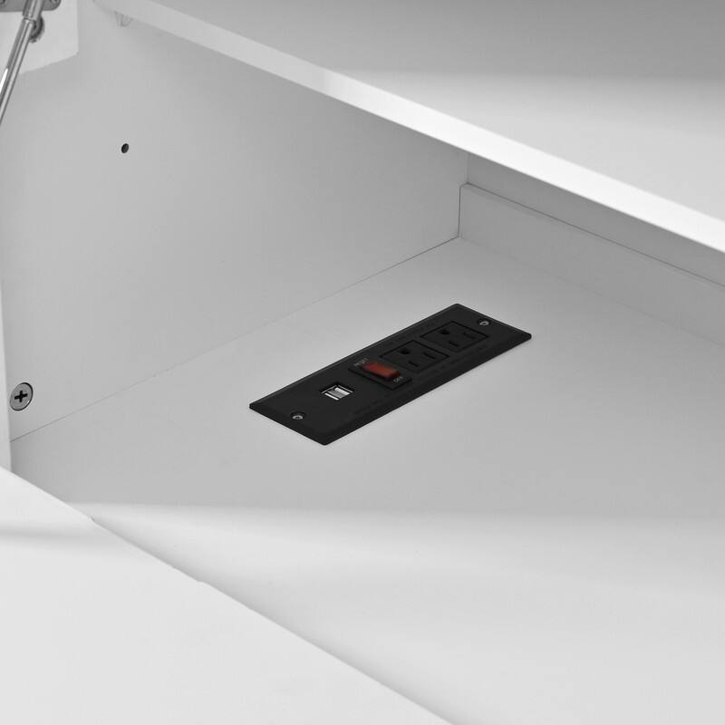 Freestanding 78" Tall Kitchen Pantry Storage Cabinet with Drop-Down Surface and Adjustable Shelves,Power Outlet for Organization