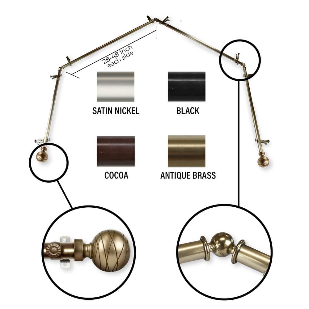 InStyleDesign Desmond 4-Sided Bay Window Curtain Rod