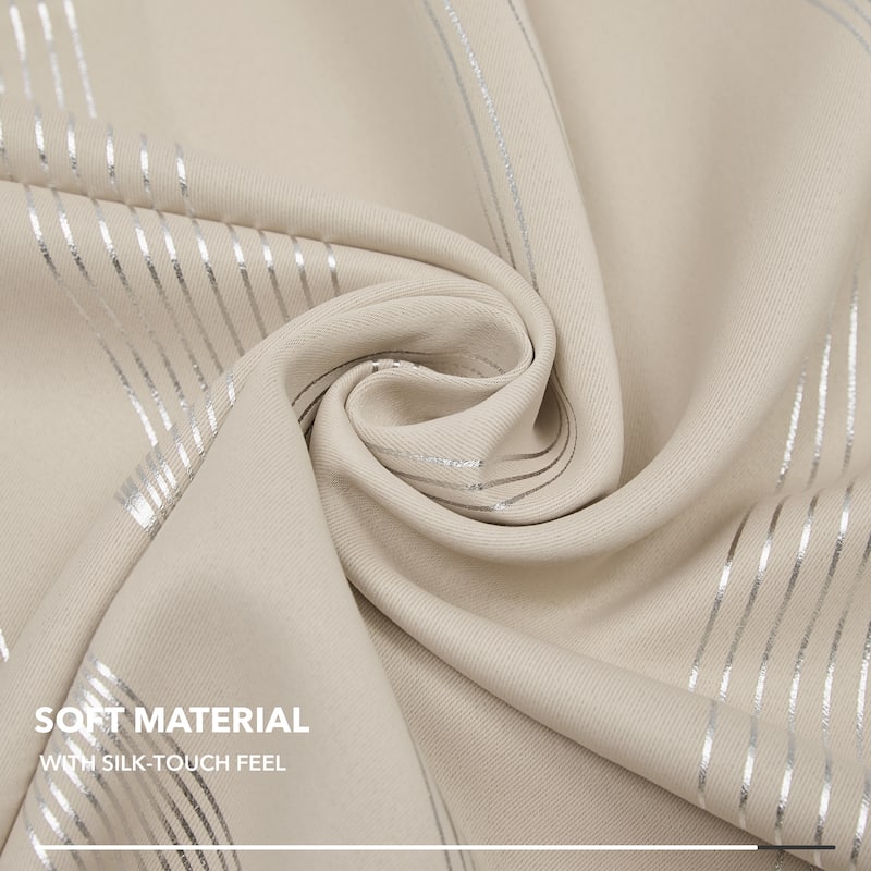Deconovo Silver Wave 52 Width Curtain Panel Pair (2 Panel)