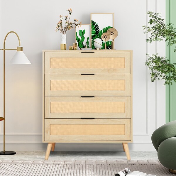 Wood Dresser for Bedroom with Fabric Drawer, Classic Storage Organizer ...