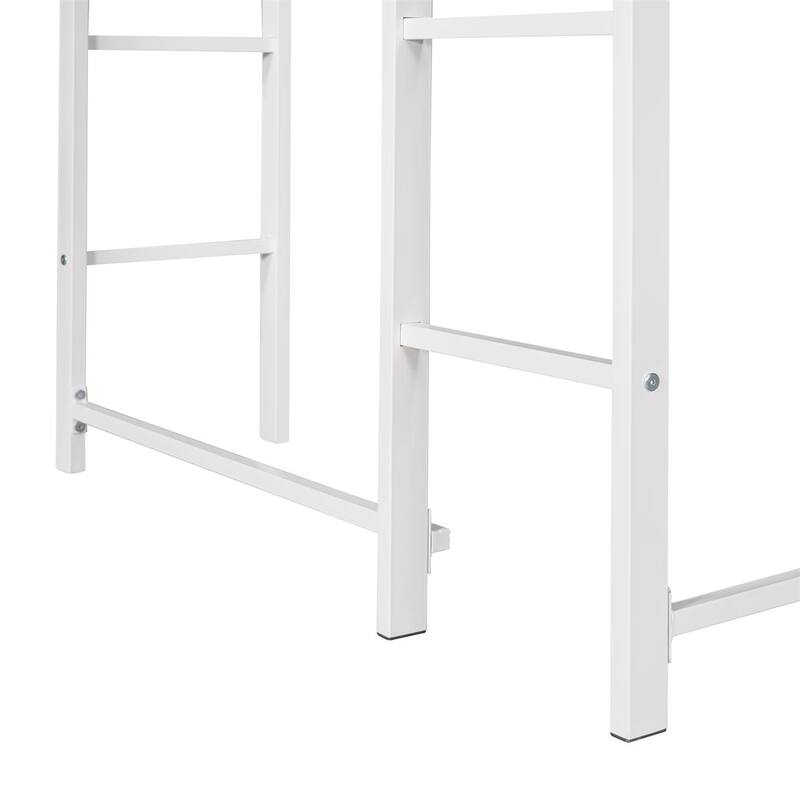 Merax Metal Twin Size Loft Bed with Desk, Shelves