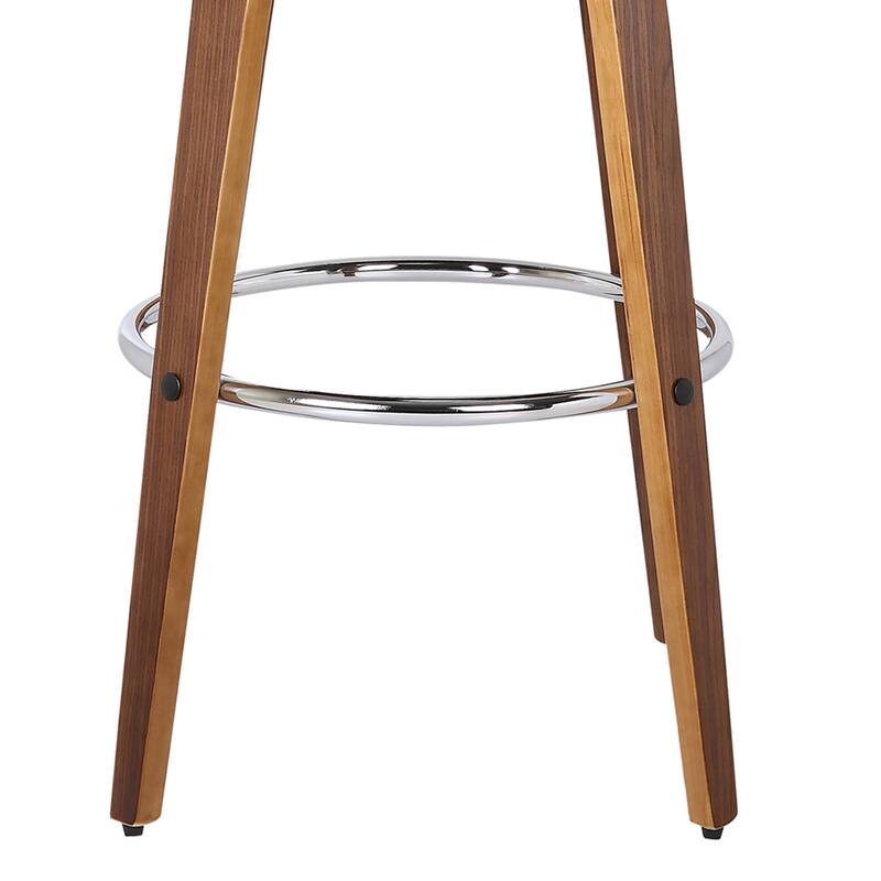 Shelly Mid-Century Swivel Bar Stool, Upholstered Counter Height Chair with Bentwood Legs