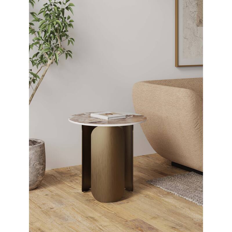 Manhattan Comfort Monica Modern End Table - Gold