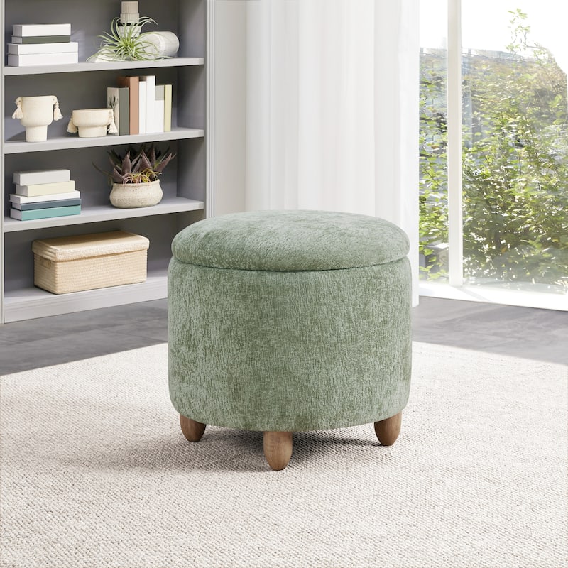 Lyra Storage Ottoman with Medium Oak Legs