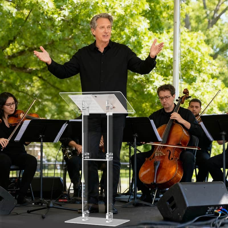 Clear Acrylic Presentation Lectern Pulpits Transparent Podium Stand with Tilted Wide Top and Shelf