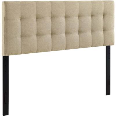 Tufted Linen Fabric Upholstered Queen Headboard