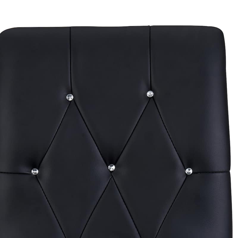 Diamond Tufted Armless Adjustable 17"-20" H Swivel Home Office Chair