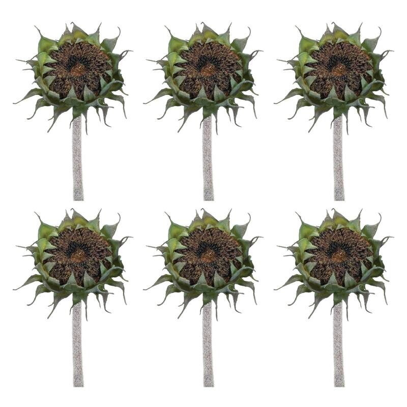 Sunflower Artificial Stem Sprays - 23.75" - Brown - Set of 6