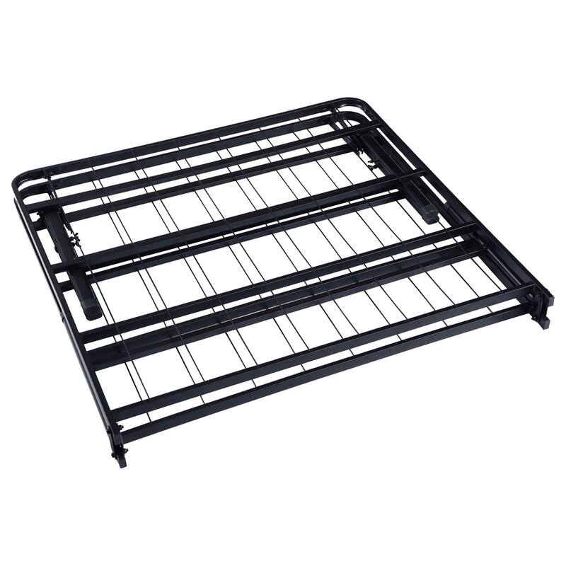 Black Twin Platform Bed with Under Bed Storage and Foldable Design