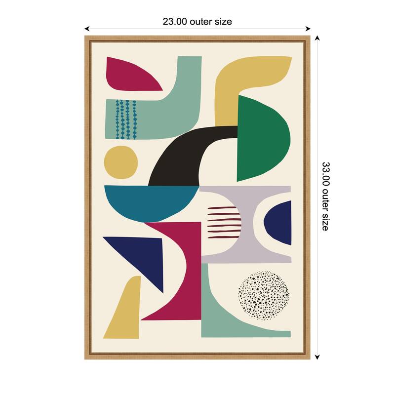 Kate and Laurel Sylvie MCM Retro Abstract Patttern Framed Canvas by Rachel Lee