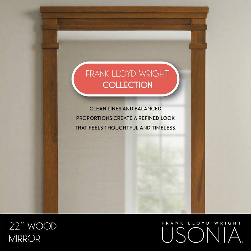 Frank Lloyd Wright USONIA® Harmony 22-inch Wood Mirror - 22 in