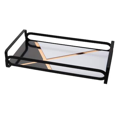 Home Details Color Block Vanity Tray in Matte Black - 12.8"x 6.65"x 2.5"