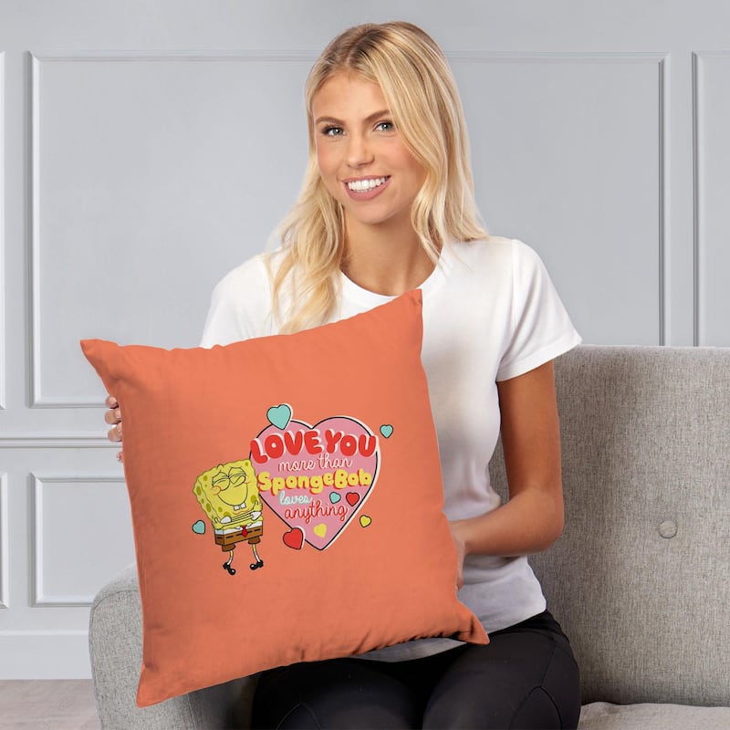 Nickelodeon Spongebob Valentine's Day 18 Inch Throw Pillow