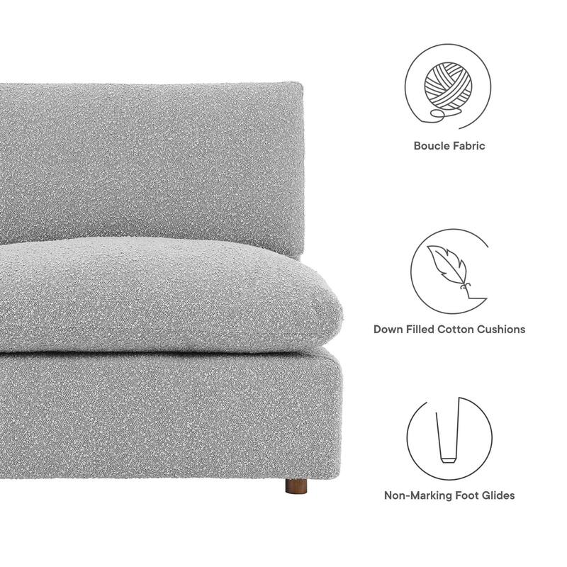 Commix Down Filled Overstuffed Boucle Fabric Armless Chair
