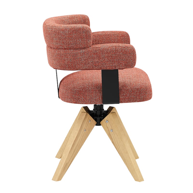 Art Leon Modern Wood and Upholstered Swivel Chair