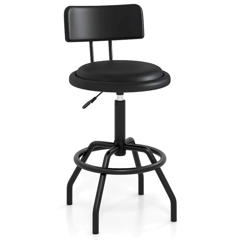 360° Swivel Counter Height Barstool with Padded Seat and Back - Single
