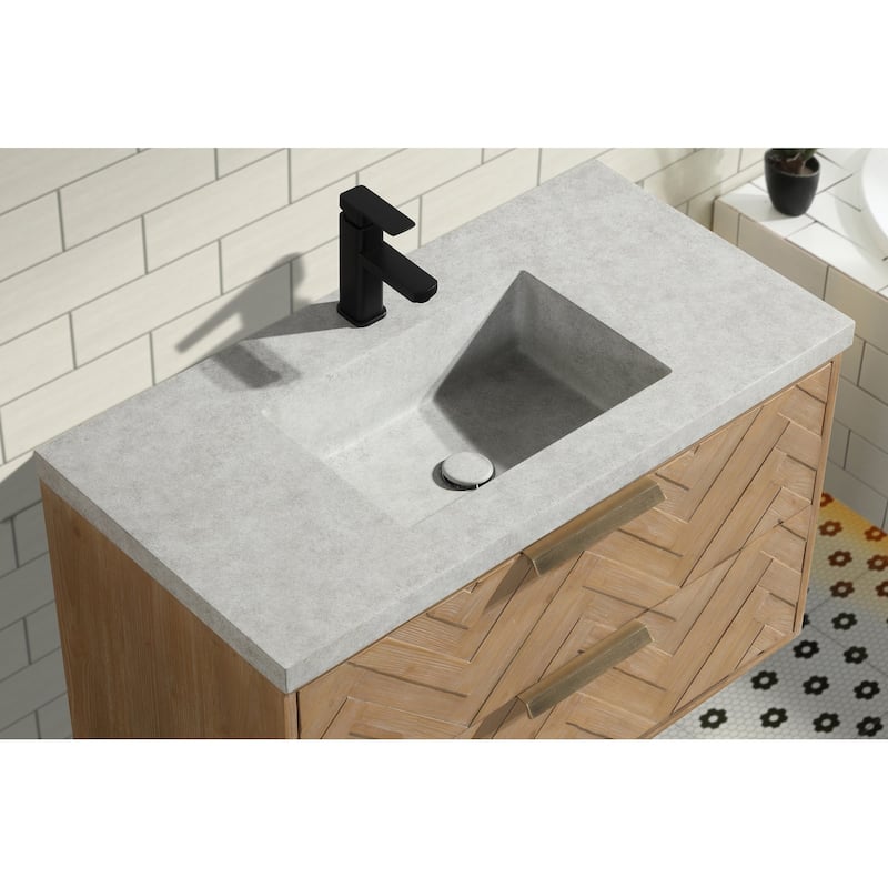 Ari Bath Carlsbad 36" Floating Bathroom Vanity Weathered Fir