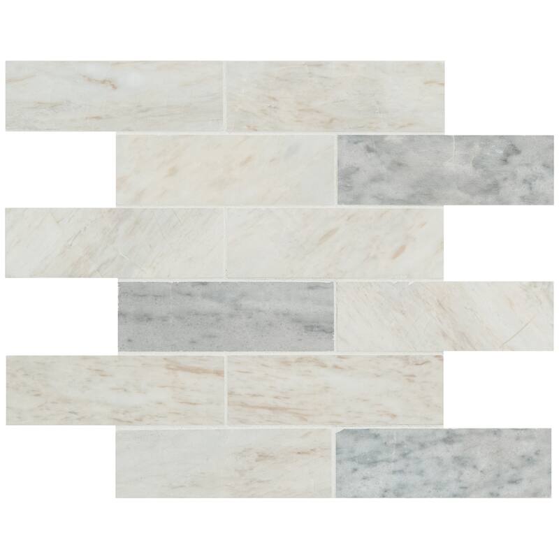 Ackland AKM-S-2X6SWP-CA 12" x 12" Marble Subway Floor and Wall Tile - - Auralie