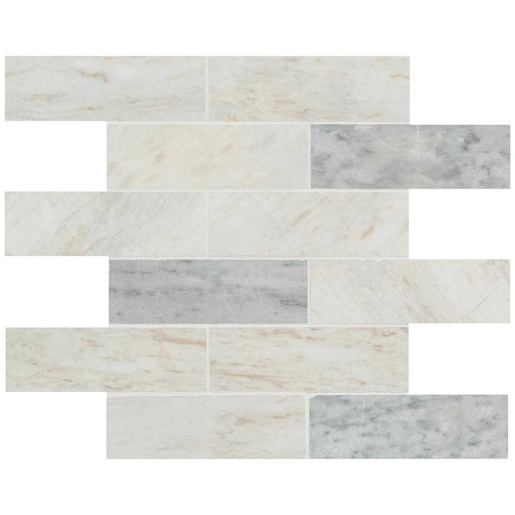 Ackland AKM-S-2X6SWP-CA 12" x 12" Marble Subway Floor and Wall Tile -