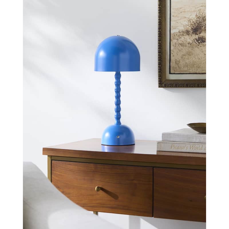 Livabliss Gaios Traditional Accent Table Lamp - 16"H x 7"W x 7"D - Blue