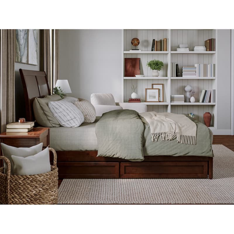 Andorra Platform Bed with Panel Footboard and Storage Drawers