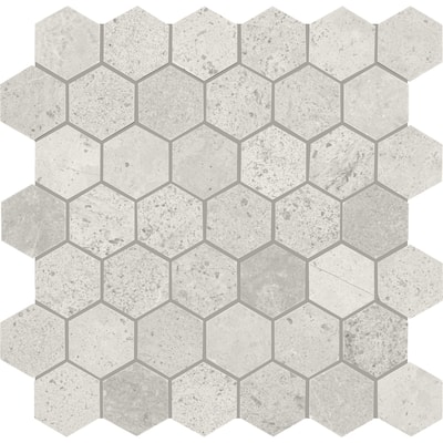 Daltile Raine 2" Hexagon Honed Natural Stone Mosaic Tile (Set of 10) (9.60 SQFT Per Carton)